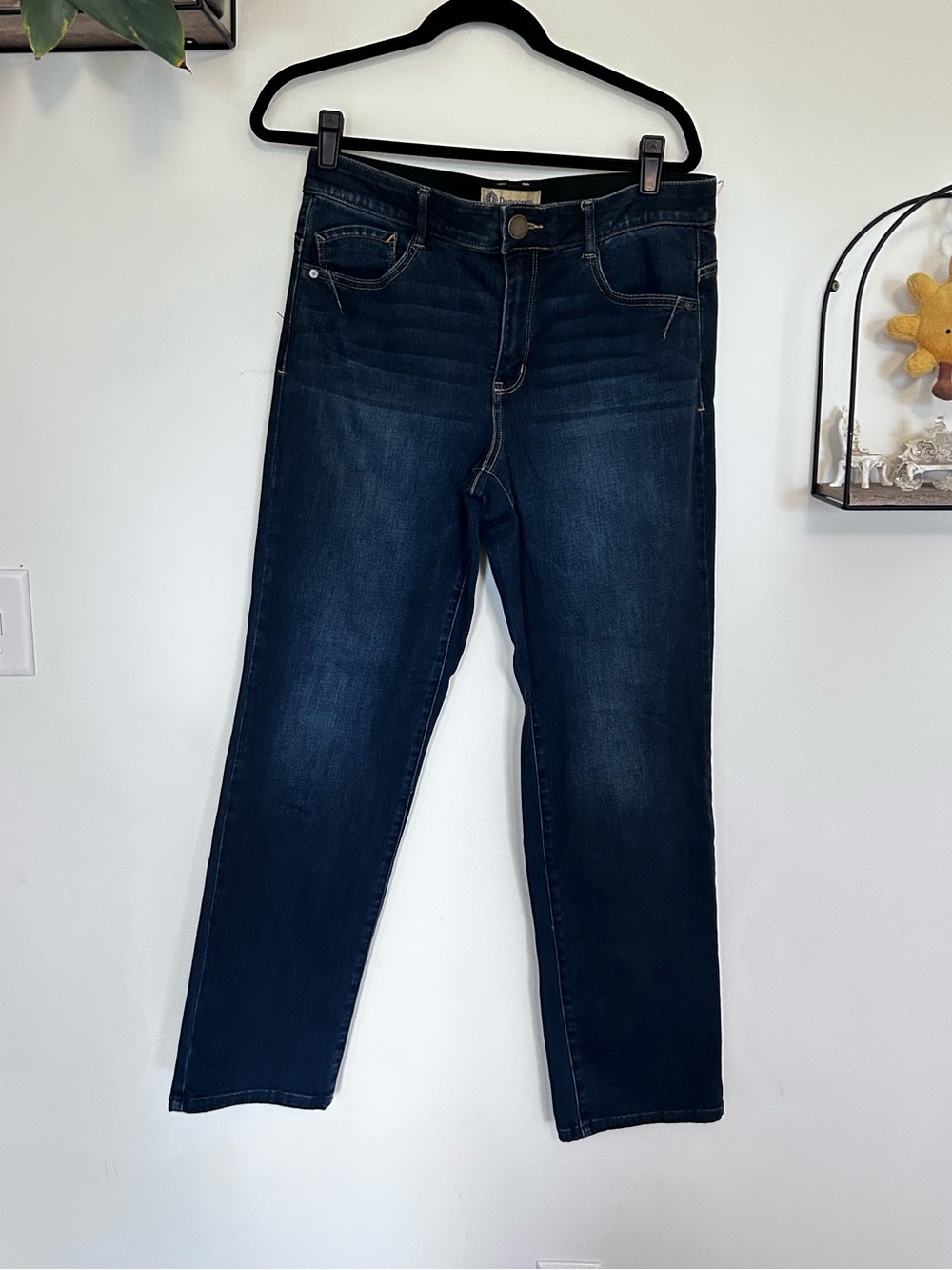 Democracy “Ab” Technology Straight Leg High Rise Denim Blue Jeans Size 12